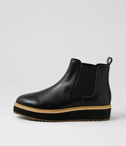 JADE WA BLACK SCALLOP LEATHER