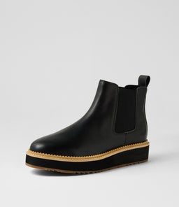 JADE WA BLACK SCALLOP LEATHER