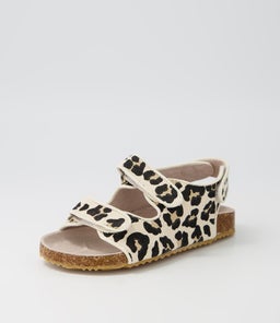 BEC MINI SANDAL TOT WA GINGER LEOPARD CANVAS