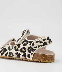 BEC MINI SANDAL TOT WA GINGER LEOPARD CANVAS