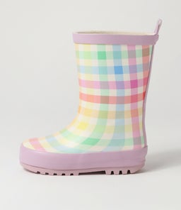 PLAY RIVER CHECK BOOT TOT WA LILAC RUBBER