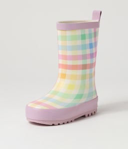 PLAY RIVER CHECK BOOT TOT WA LILAC RUBBER