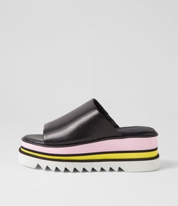 NINA SANDAL WA BLACK LEATHER