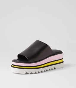 NINA SANDAL WA BLACK LEATHER