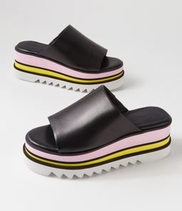 NINA SANDAL WA BLACK LEATHER