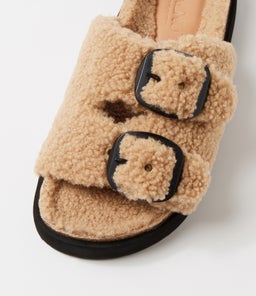 MOLLY SLIDE WA BEIGE FUR