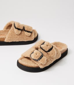 MOLLY SLIDE WA BEIGE FUR