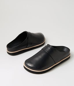 PALMER LEATHER MULE WA BLACK LEATHER