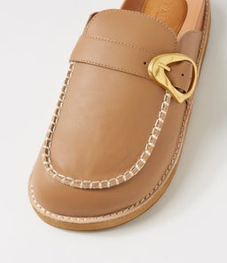 PIA LEATHER MULE WA FAWN LEATHER
