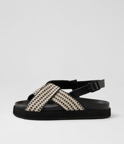 MYA SANDAL WA BLACK WOVEN FABRIC SMOOTH