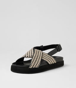 MYA SANDAL WA BLACK WOVEN FABRIC SMOOTH