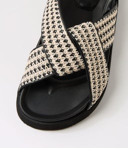 MYA SANDAL WA BLACK WOVEN FABRIC SMOOTH