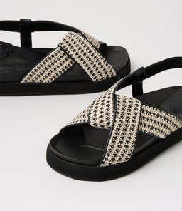 MYA SANDAL WA BLACK WOVEN FABRIC SMOOTH