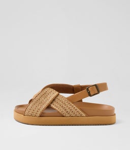 MYA SANDAL WA TAN WOVEN FABRIC SMOOTH