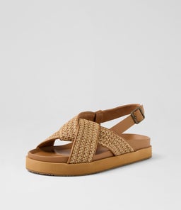 MYA SANDAL WA TAN WOVEN FABRIC SMOOTH