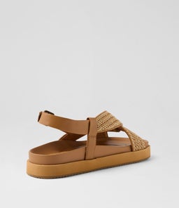 MYA SANDAL WA TAN WOVEN FABRIC SMOOTH