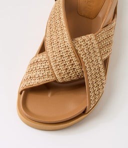 MYA SANDAL WA TAN WOVEN FABRIC SMOOTH
