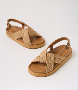 MYA SANDAL WA TAN WOVEN FABRIC SMOOTH
