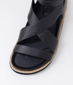 PILAR SANDAL WA BLACK LEATHER