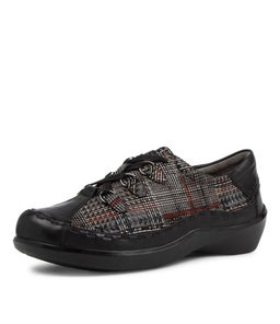 ALLSORTS W ZR BLACK BLACK&RED CHECK LEATHER
