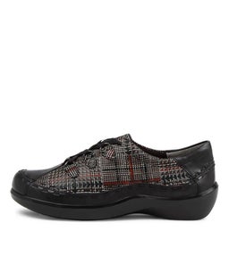ALLSORTS W ZR BLACK BLACK&RED CHECK LEATHER