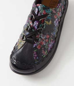 ALLSORTS XW ZR BLACK BLACK FLORAL LEATHER EMBOSSED