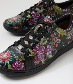 DELILAH XF ZR BLACK FLORAL EMBOSSED LEATHER
