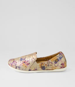 LIANA W ZR GOLD VINTAGE FLORAL LEATHER