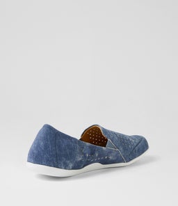 LIANA W ZR BLUE DISTRESS DENIM LEATHER