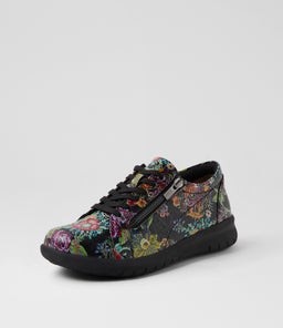 SOLAR XF ZR BLACK EMBOSSED FLORAL LEATHER
