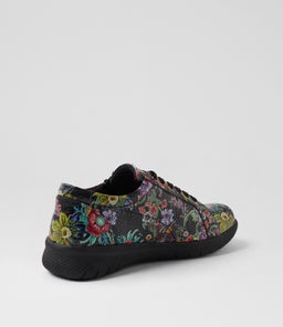 SOLAR XF ZR BLACK EMBOSSED FLORAL LEATHER