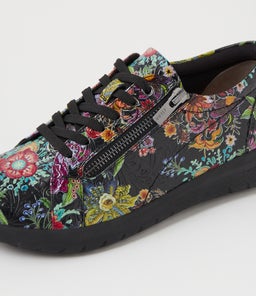 SOLAR XF ZR BLACK EMBOSSED FLORAL LEATHER