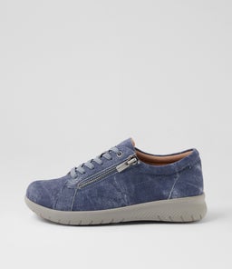 SOLAR XF ZR BLUE DISTRESS DENIM LEATHER