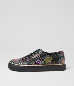 PAMELA XF ZR BLACK FLORAL EMBOSSED LEATHER