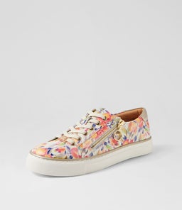 PAMELA XF ZR ORANGE FLORAL PALE GOLD LEATHER