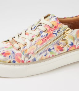 PAMELA XF ZR ORANGE FLORAL PALE GOLD LEATHER