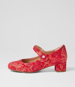 KITTY W ZR RED ROYAL PRINT SUEDE