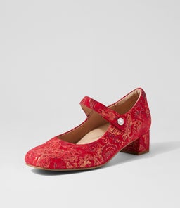 KITTY W ZR RED ROYAL PRINT SUEDE