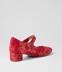 KITTY W ZR RED ROYAL PRINT SUEDE