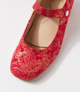 KITTY W ZR RED ROYAL PRINT SUEDE