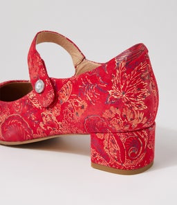 KITTY W ZR RED ROYAL PRINT SUEDE