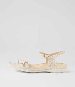 BREEZE W ZR IVORY&GOLD LEOPARD LEATHER
