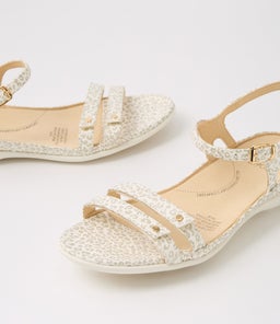 BREEZE W ZR IVORY&GOLD LEOPARD LEATHER