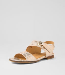 TINKA W ZR OLD GOLD SATIN METAL LEATHER