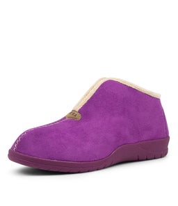 CUDDLES W ZR DK PURPLE BEIGE FUR MICROSUEDE