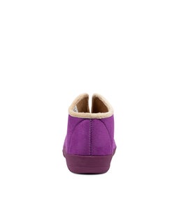 CUDDLES W ZR DK PURPLE BEIGE FUR MICROSUEDE