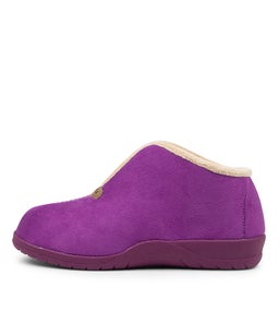 CUDDLES W ZR DK PURPLE BEIGE FUR MICROSUEDE