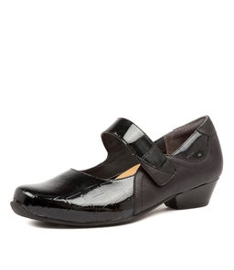 CASSIDY XW ZR BLACK BLACK PATENT CROC LEATHER