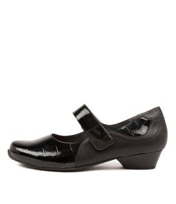 CASSIDY XW ZR BLACK BLACK PATENT CROC LEATHER
