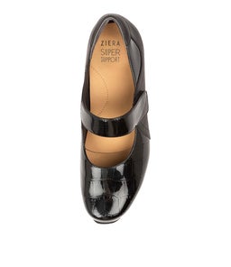 CASSIDY XW ZR BLACK BLACK PATENT CROC LEATHER